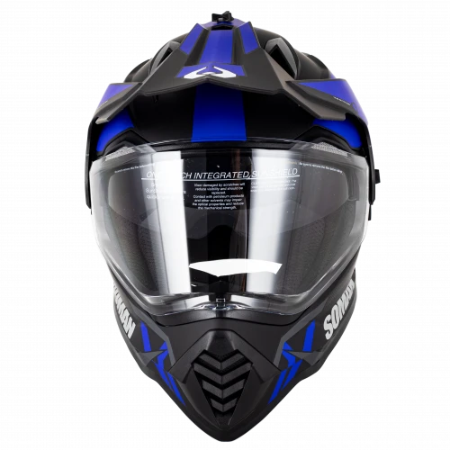 Мотошлем SOMAN M10, black blue thunder