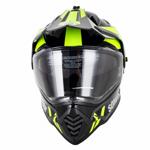 Мотошлем SOMAN M10, black green thunder