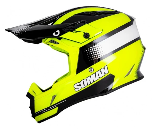 Мотошлем SOMAN M11, black yellow star lord