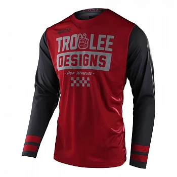 Мотоджерси Troy Lee Designs SCOUT GP Jersey Peace & Wheelies Burgundy/Dark Gray