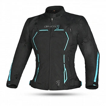 Мотокуртка DIMOX MARGO WOMEN (WSD-JR67), BLACK/TURQUOISE Текстиль женский